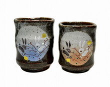 Yunomi Rabbit Kutani Ware Jumping Rabbit Pair Japanese Teacups Yunomi Grey Color ...