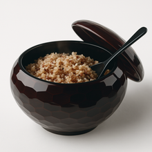 Japanese Rice Serving Bowl with Lid & Spoon | Made in Japan