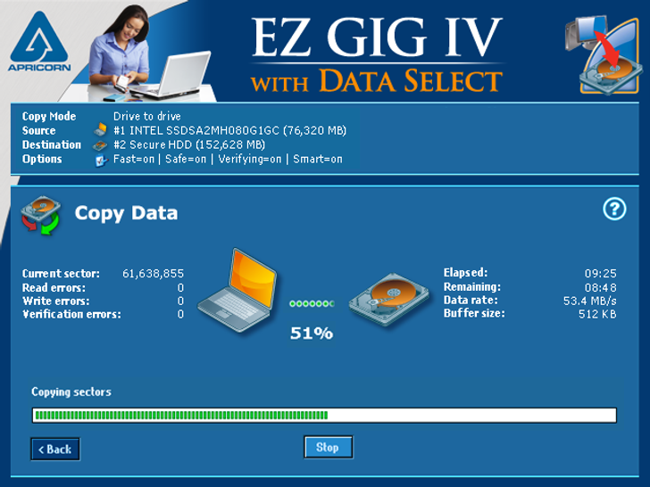 EZ Gig IV Cloning Software with Data Select for Windows