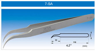 Vetus Curved Eyelash Tweezers S-Type 7-SA