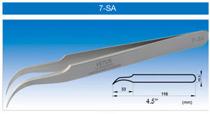 Vetus Curved Eyelash Tweezers S-Type 7-SA