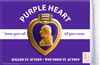 6"x9" Highway flag:  Purple Heart purple background (BACK)