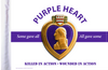 6"x9" Highway flag:  Purple Heart (white background)