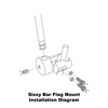 RDSB Sissy Bar Flag Mount Installation Diagram (exploded view)