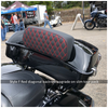 Style F Red diagonal backrest upgrade on Slim Tour Pack