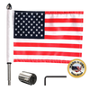 .25" flat, vertical mount with 9" pole, standard cone topper and 6"x9" USA flag (components)