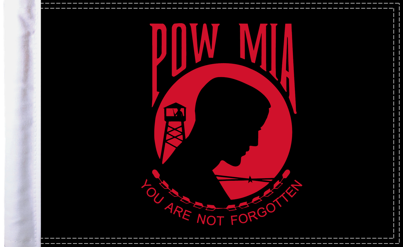 FLG-POW-RED15  POW-MIA Red 10"x15" flag