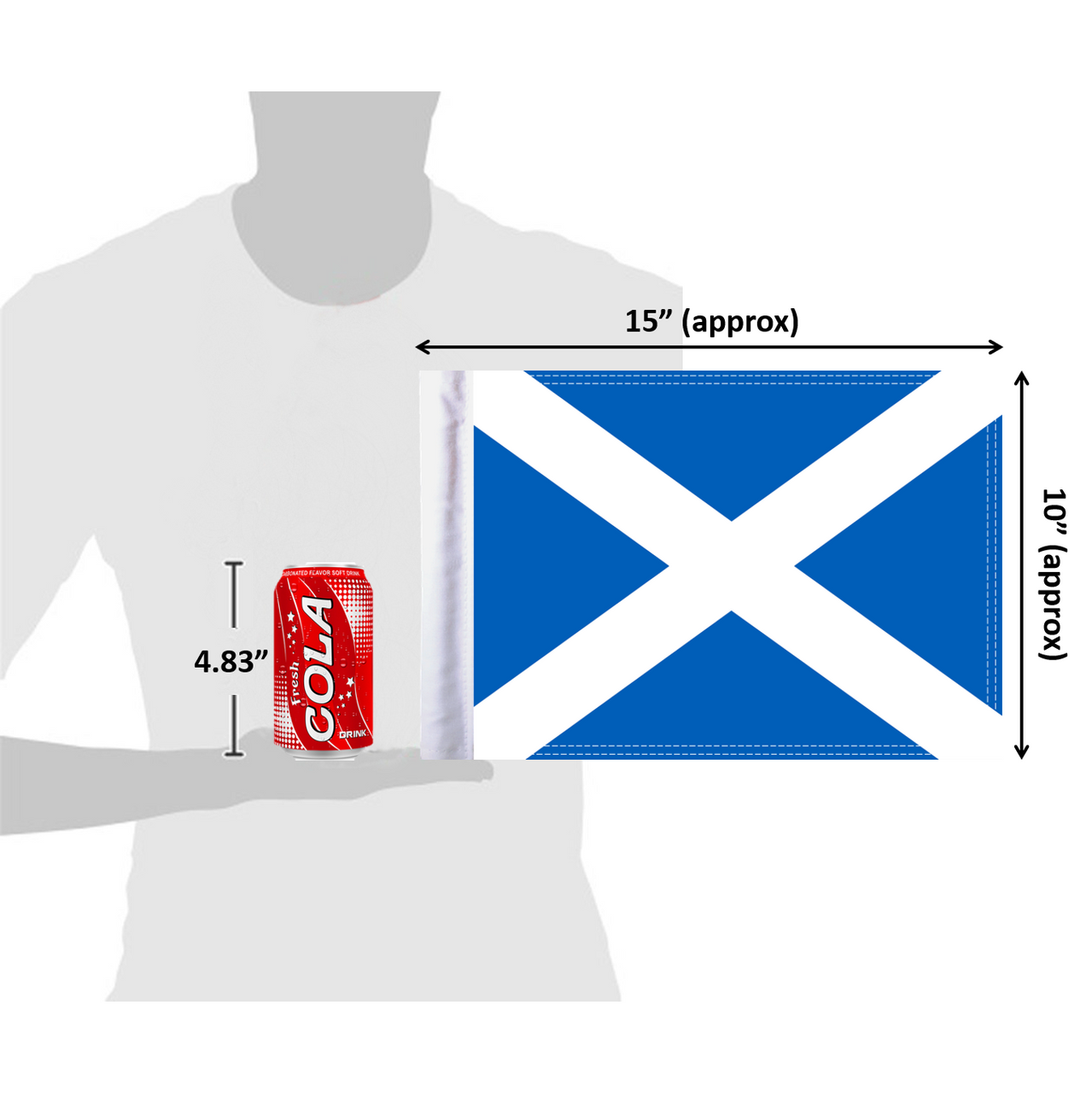 10"x15" Scotland flag (size comparison view)