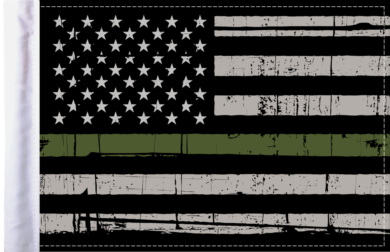 FLG-GMGL  Grunge US Military Green Line 6x9 flag