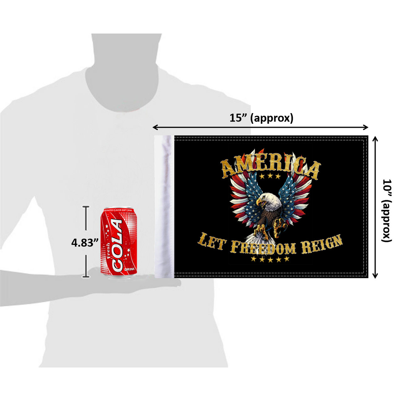 10"x15" America Let Freedom Reign (size comparison view)