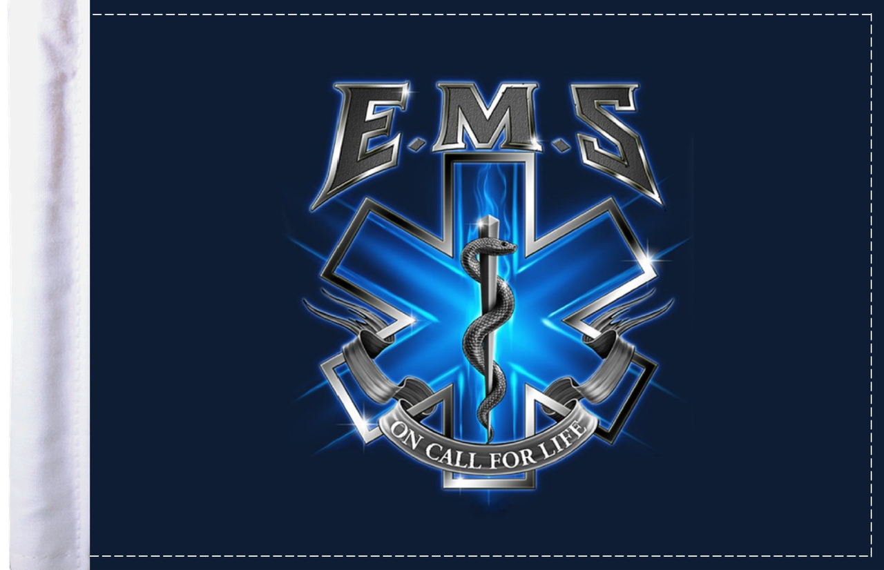 FLG-EMSOC  EMS On Call for Life 6x9 flag