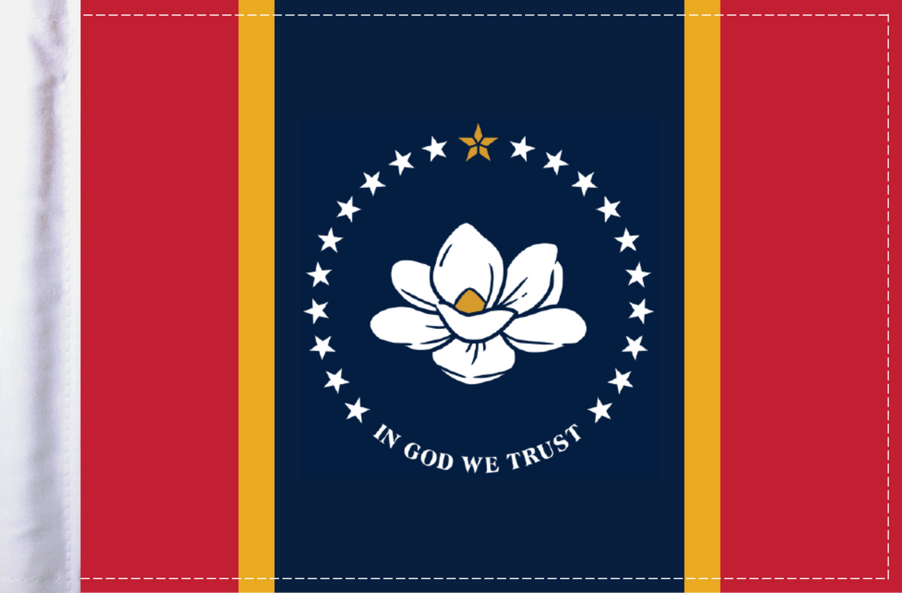 FLG-MS-N  Mississippi Flag 6x9