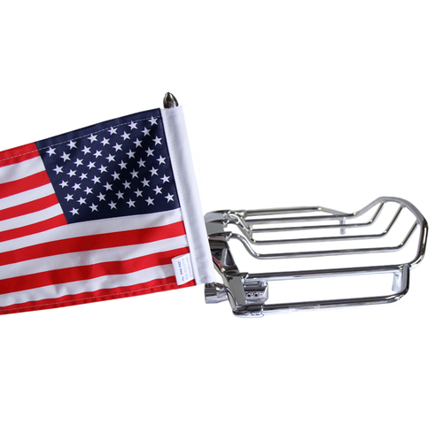 2 Pack Motorcycle Flag Pole Fold down 90° and American Flag Flagpo