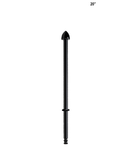POLE-9; 9-inch pole with standard cone topper and rubber o-ring (Gloss Black)
