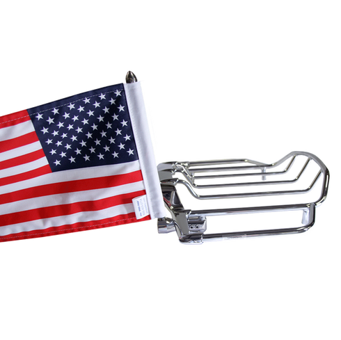 Motorcycle Canada Flag Pole Luggage Rack Side Mount For Harley Black  NaughtyMall