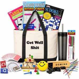 Funny Get Well Gift Basket with Games & Activities