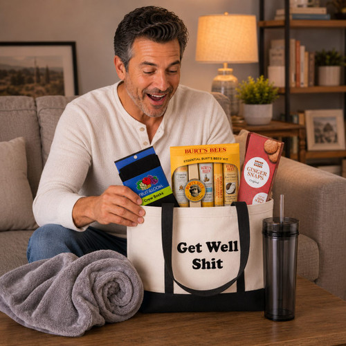 Grumpy Old Man Get Well Gift for Men - Comfort, Snacks & Laughs for Recovery Days