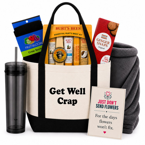 Grumpy Old Man Get Well Gift for Men - Comfort, Snacks & Laughs for Recovery Days