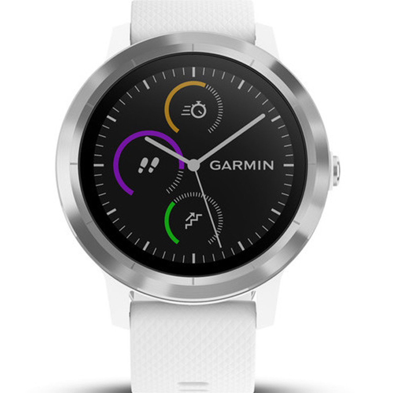 Garmin Vivoactive(3) HR Stainless-Steel White Strap 43MM Hybrid Smartwatch  010-01769-20