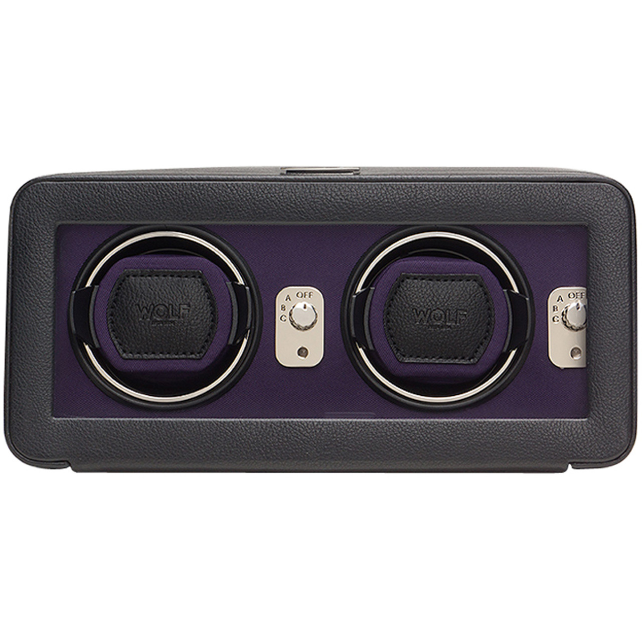 Wolf Windsor Black Purple Double Watch Winder 452603