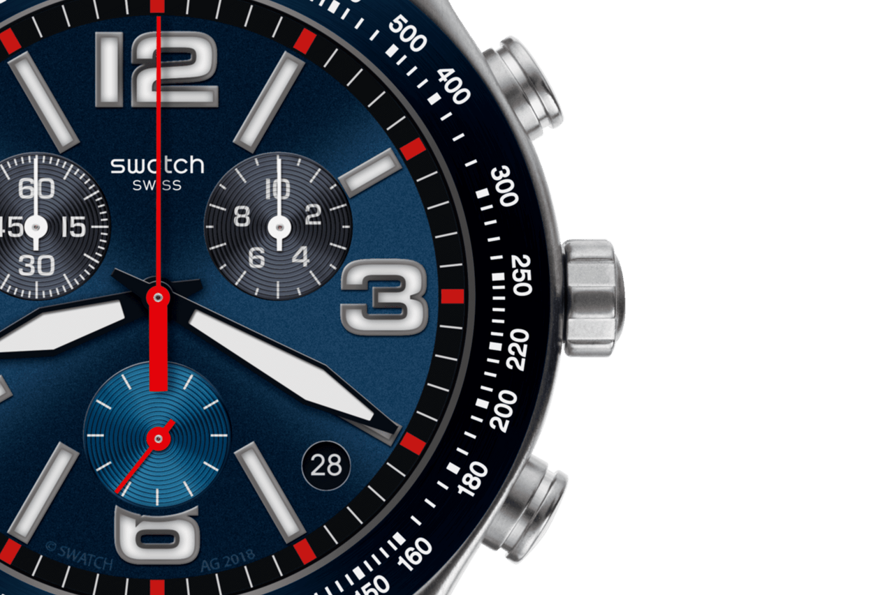 Swatch New Irony Chronograph Silicone Strap Watch YVS454