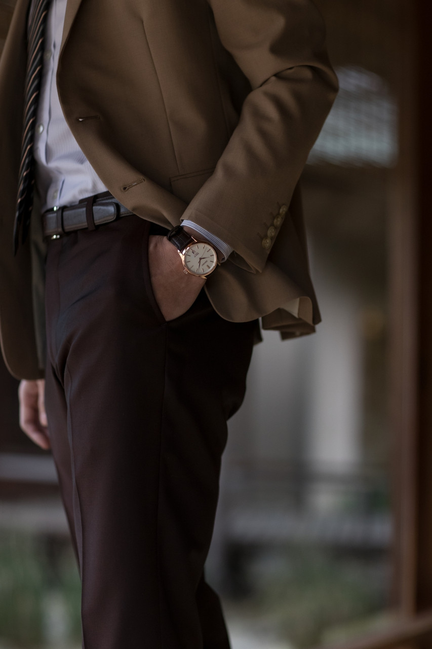 Seiko Presage Zen Garden Brown Strap Date Watch SRPD42J1