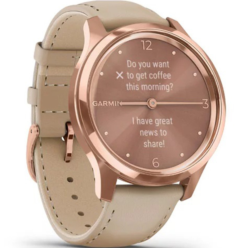 Garmin Vivomove Luxe 18K Rose Gold Hybrid Smartwatch 010-02241-01