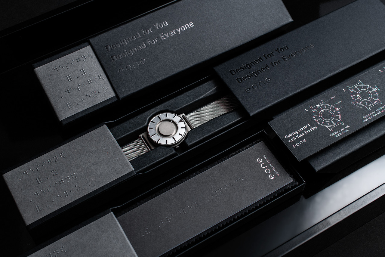 Eone New Collection Eone Bradley Black Leather Strap Watch APEX-L-BLACK