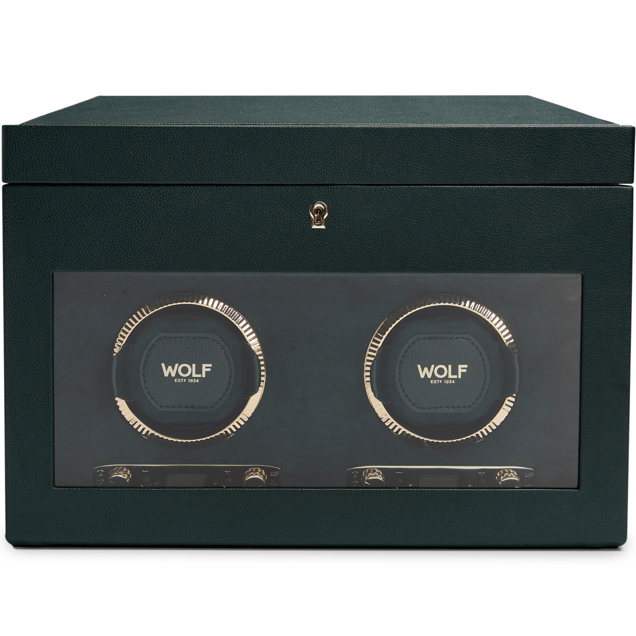 792241 WOLF British Racing Green Watch Winder With Storage