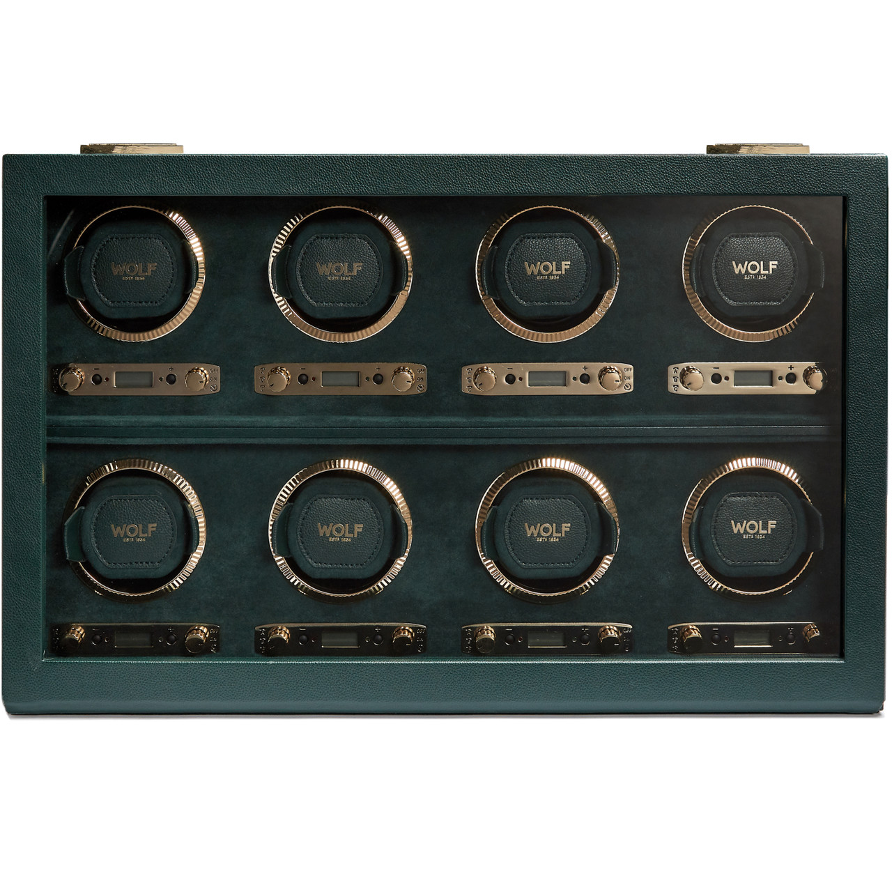 792541 WOLF British Racing Green 8 Piece Watch Winder