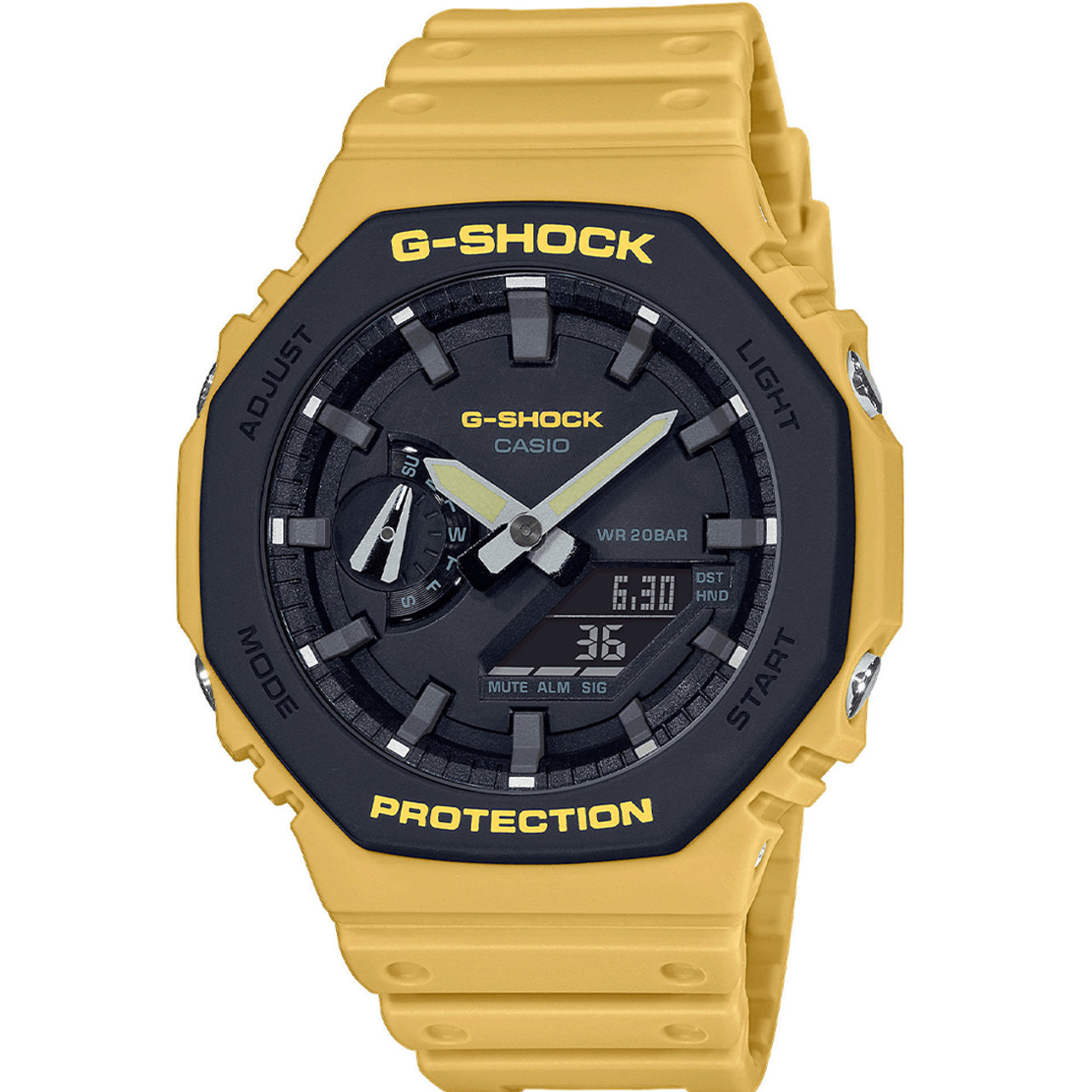 GA 2110SU 9AER G Shock CasiOak Layered Bezel Yelllow Watch