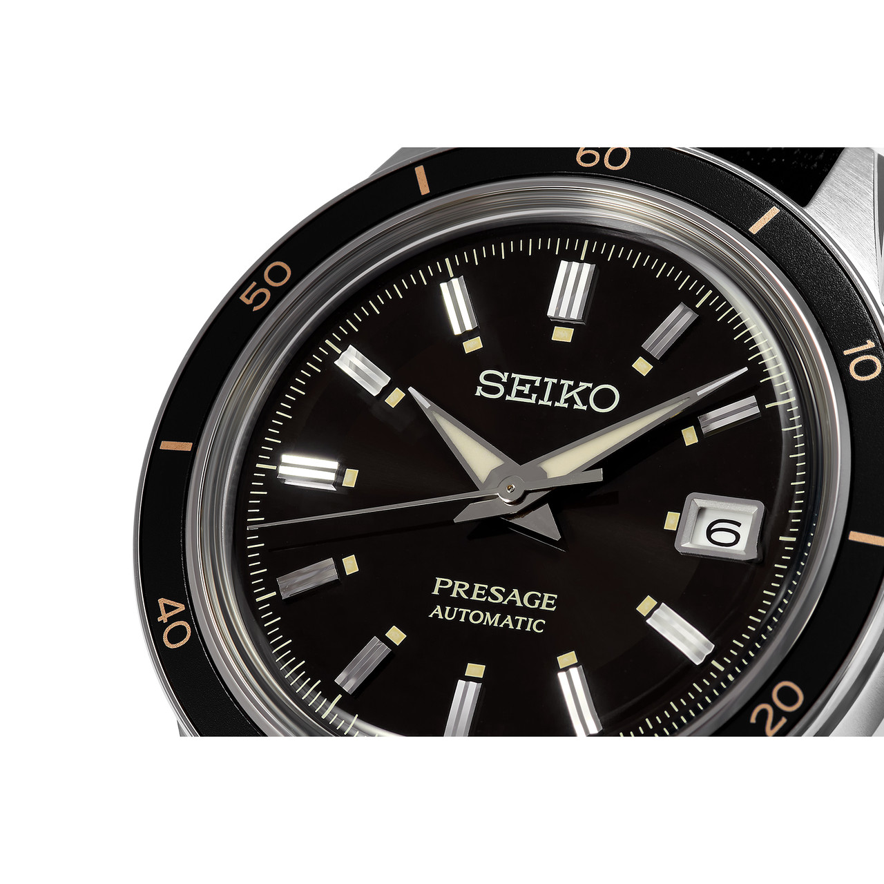 Seiko SRPG09J1 Presage 60s Style Vintage Black Watch