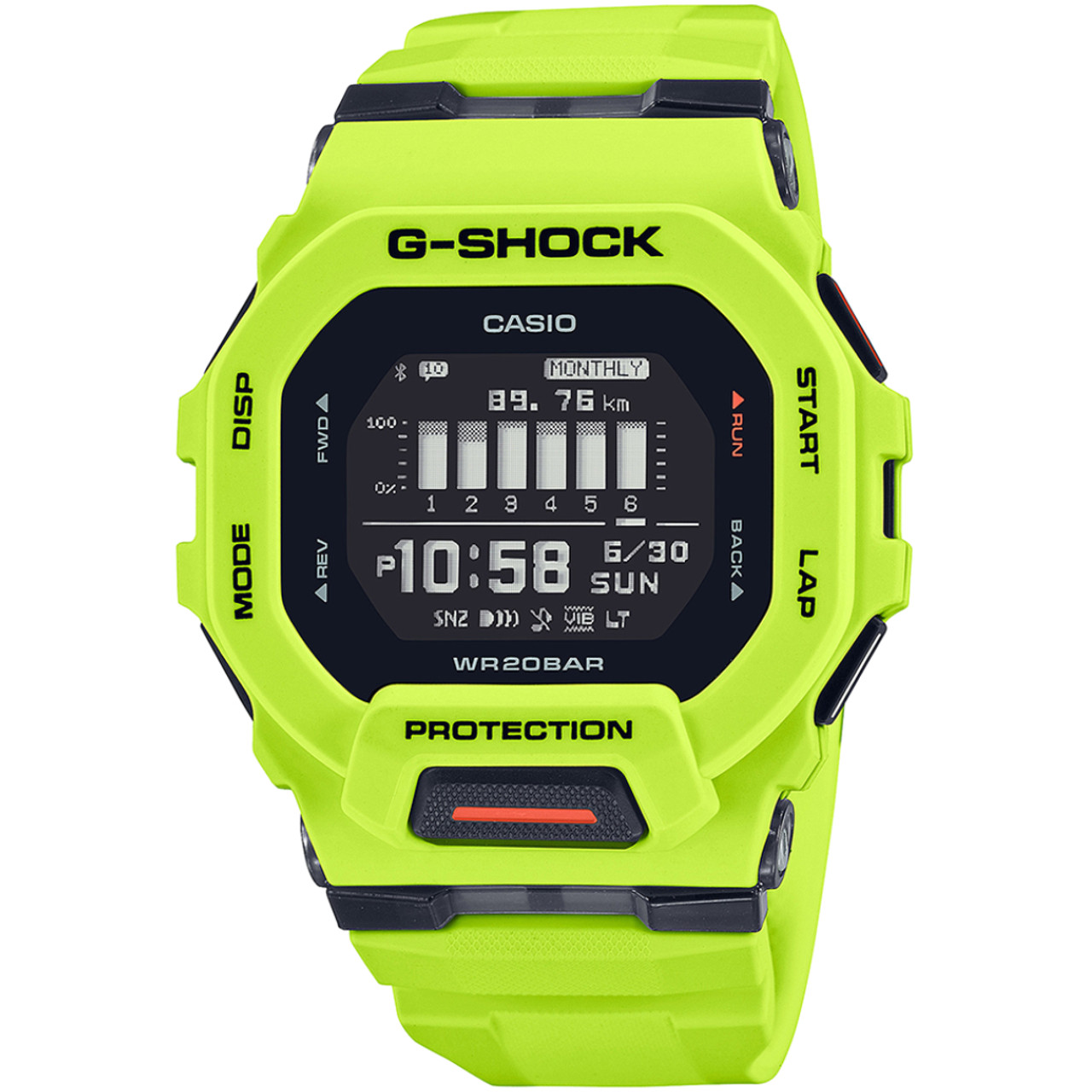 Casio G Shock GBD 200 9ER G Squad Bluetooth Digital Slim Lime