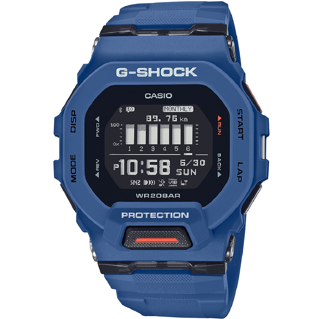 Casio G Shock GBD 200 2ER G Squad Bluetooth Digital Slim Navy Blue