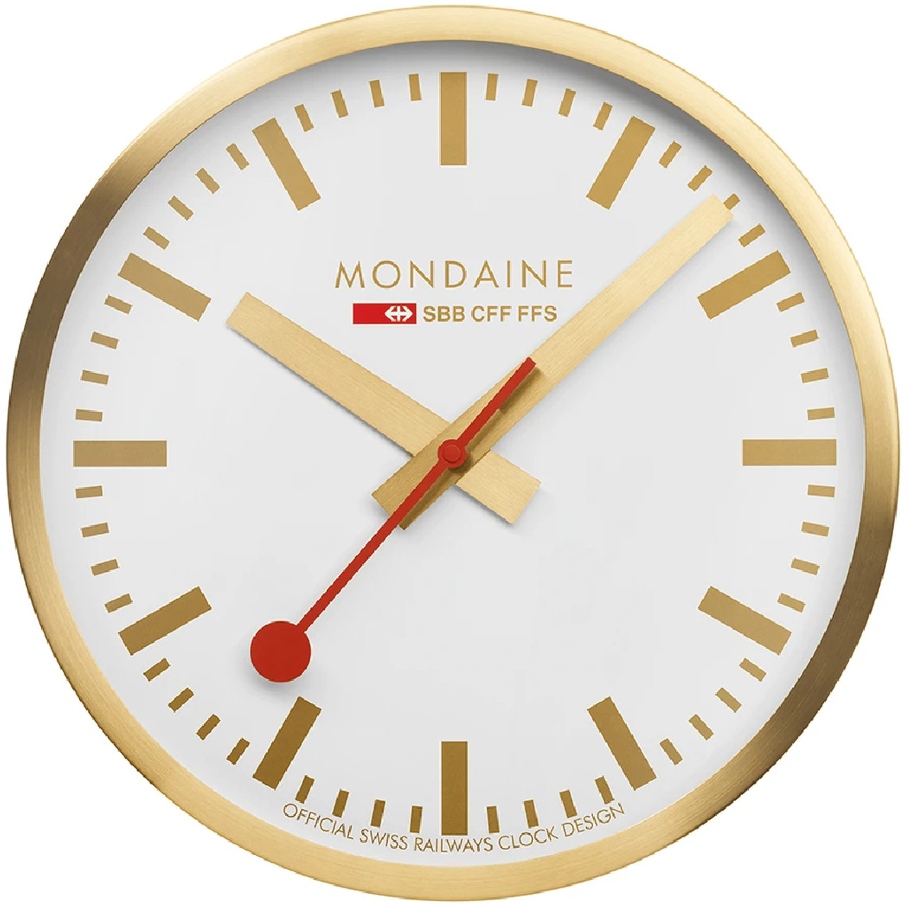 Mondaine Swiss Railway Golden Wall Clock A990.CLOCK.18SBG