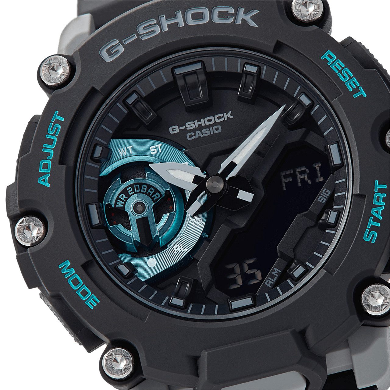 G-Shock Carbon Core Guard Black & Turquoise Watch GA-2200M-1AER