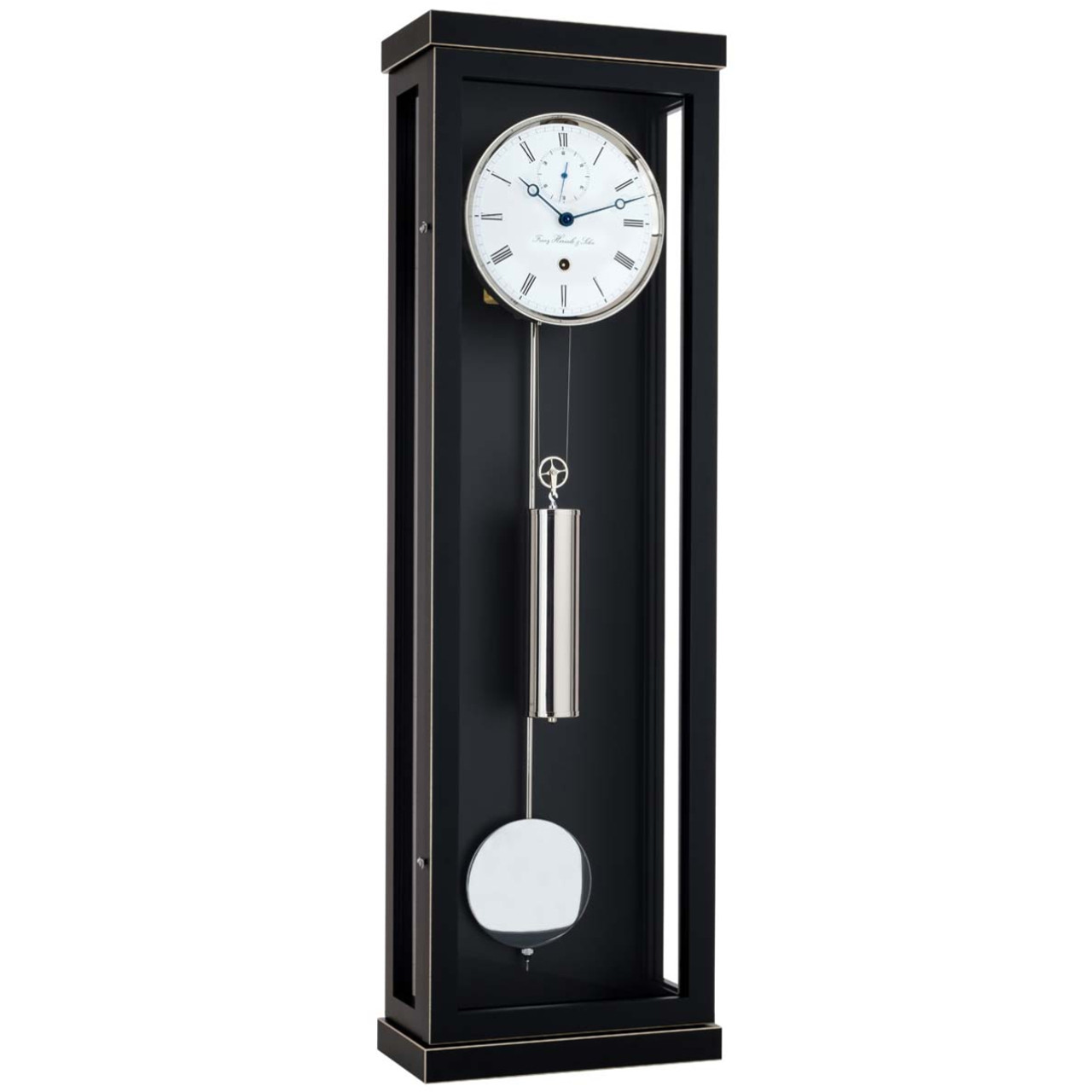 Hermle Mechanical Regulator 31 Day Black Wooden Pendulum Wall Clock  70996-740761