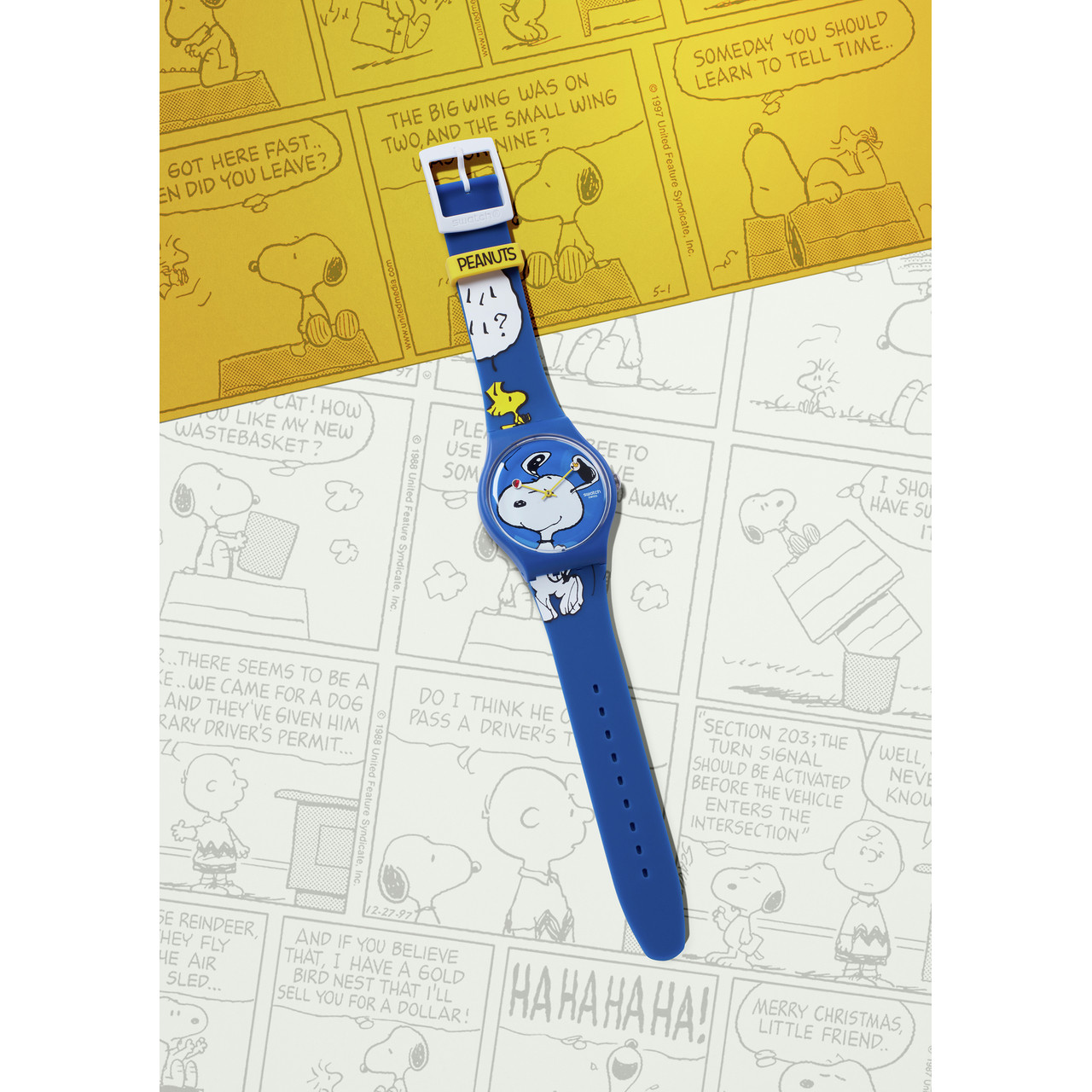 Swatch Peanuts Hee Hee Hee Snoopy And Woodstock Watch SO29Z106