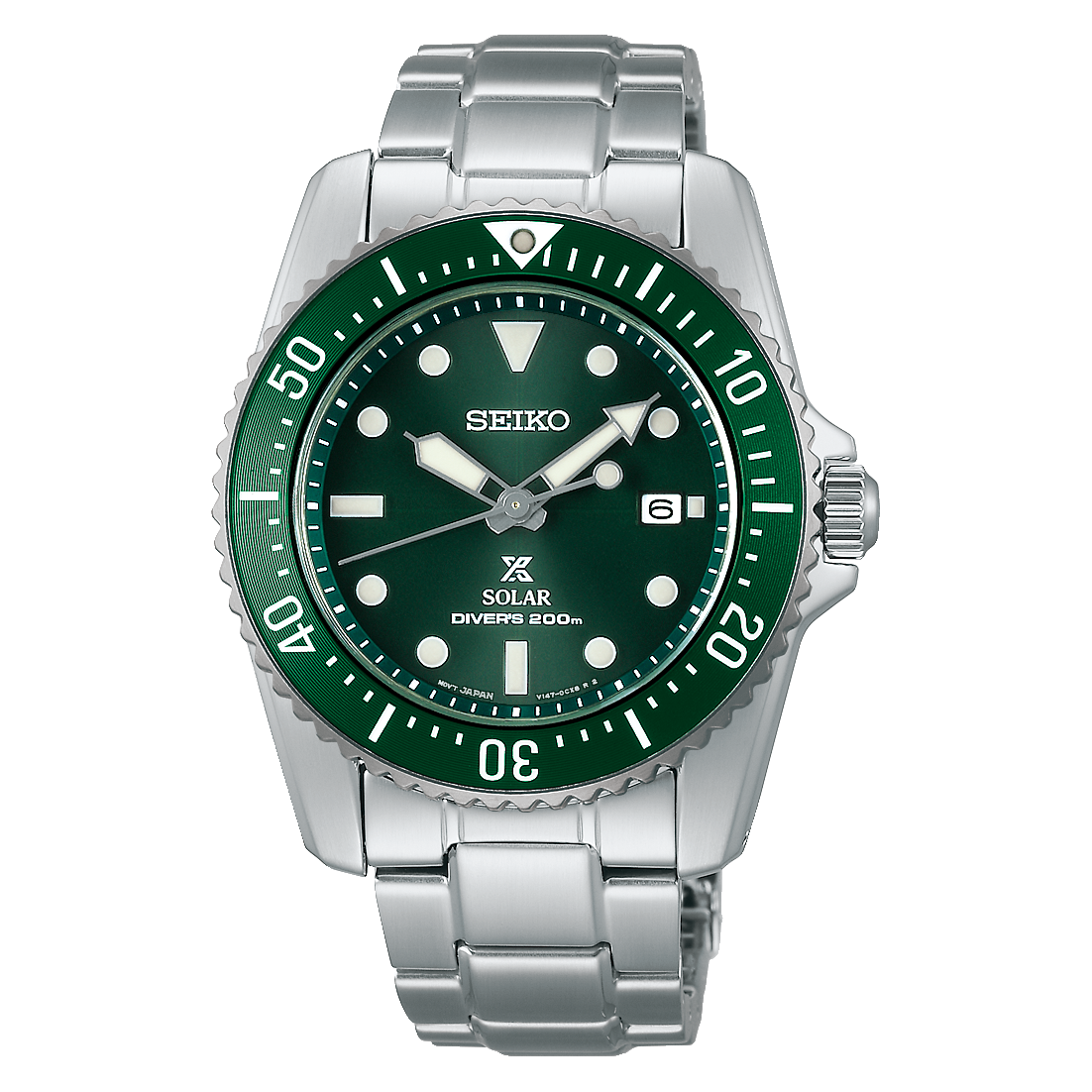 SNE583P1 Seiko Prospex Compact Solar Scuba Diver's Green Dial Watch