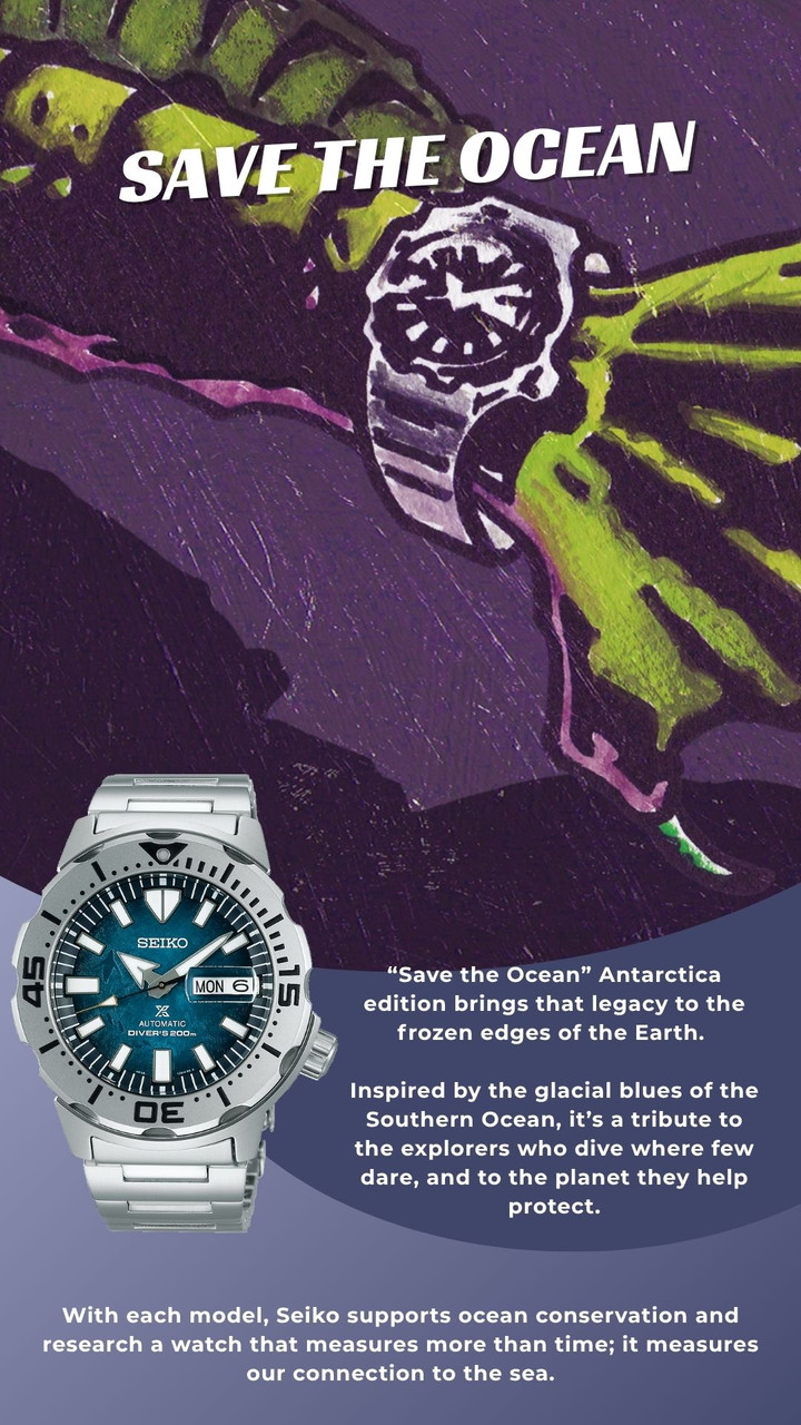 Seiko Antarctica Monster SRPH75K1 Prospex Save The Ocean Watch