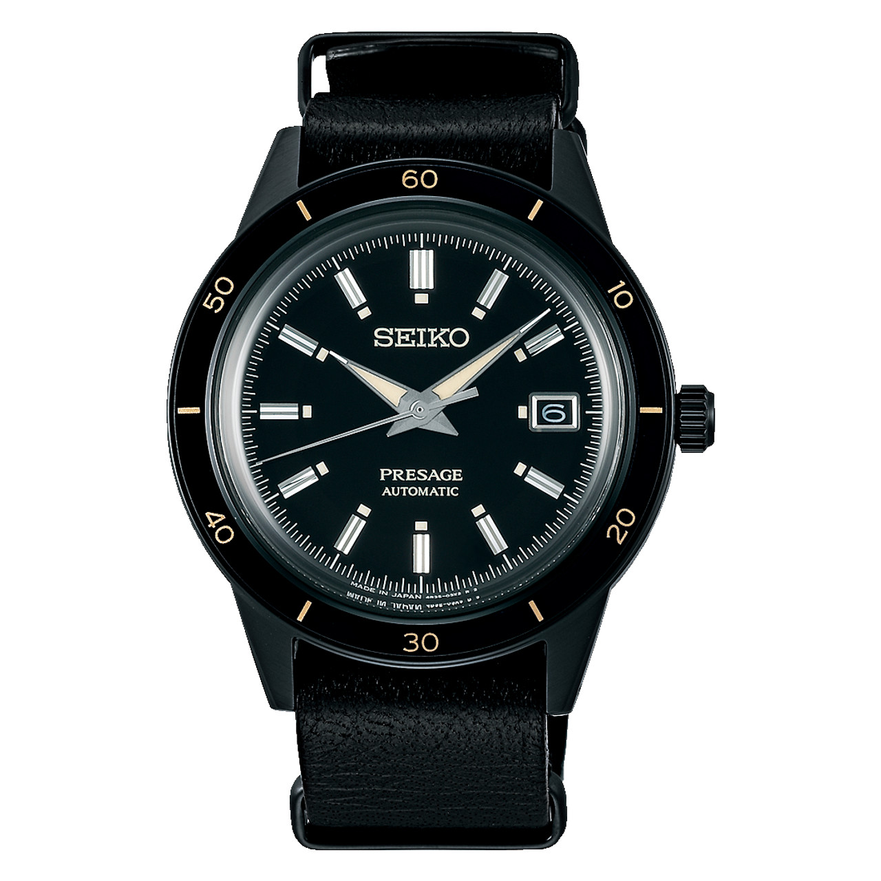 SRPH95J1: Seiko Presage Styles 60 Black Dial NATO Watch