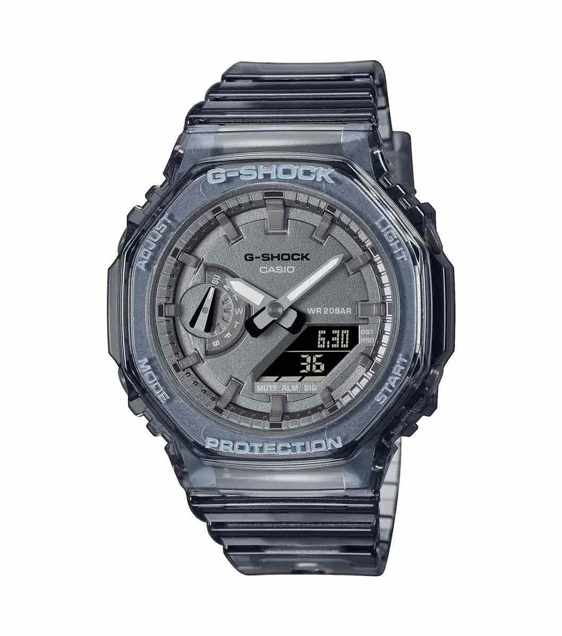 G-Shock Skeleton X Metallic Dial Deep Grey Semi Transparent Band Watch  GMA-2100SK-1AER