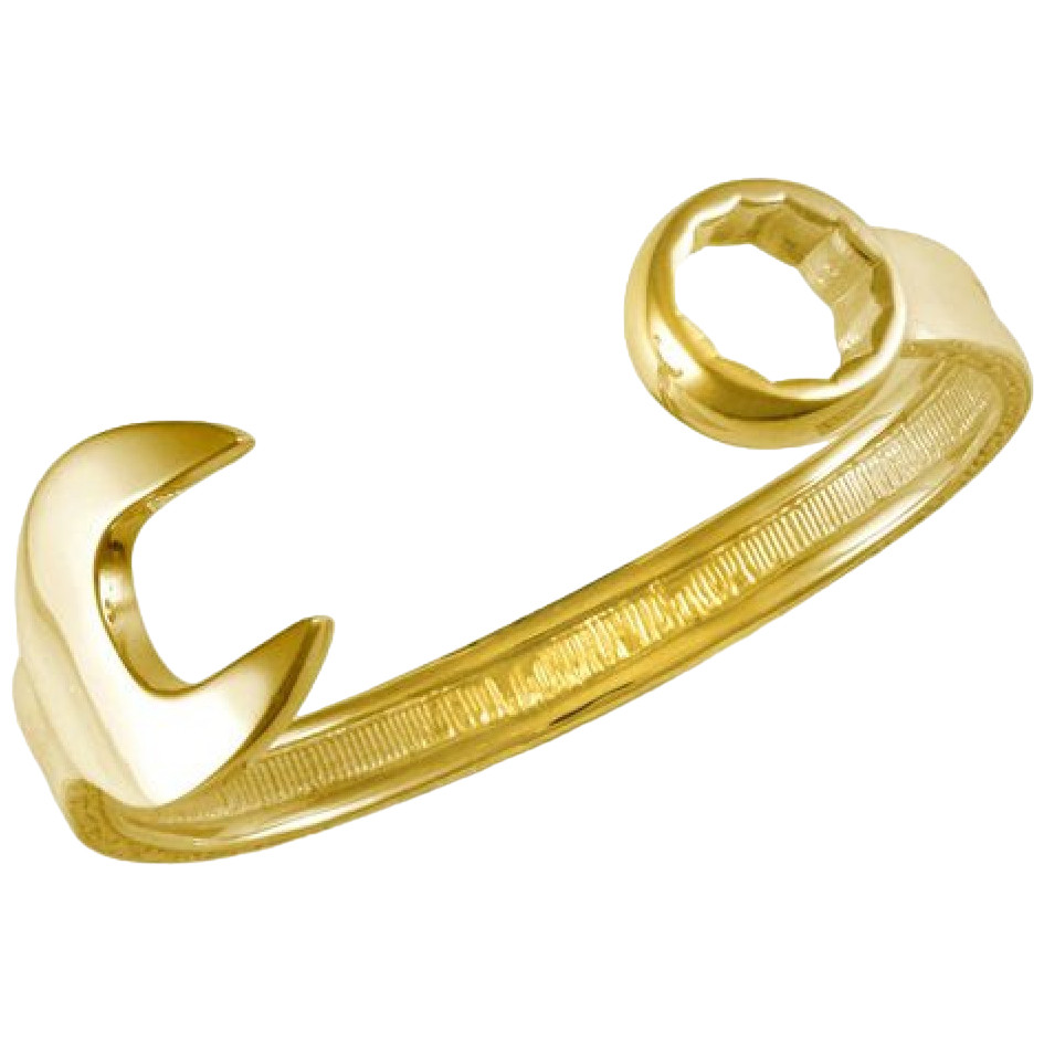 Spanner Gold Bracelet 9ct Yellow Solid Gold Spanner Torque Bangle