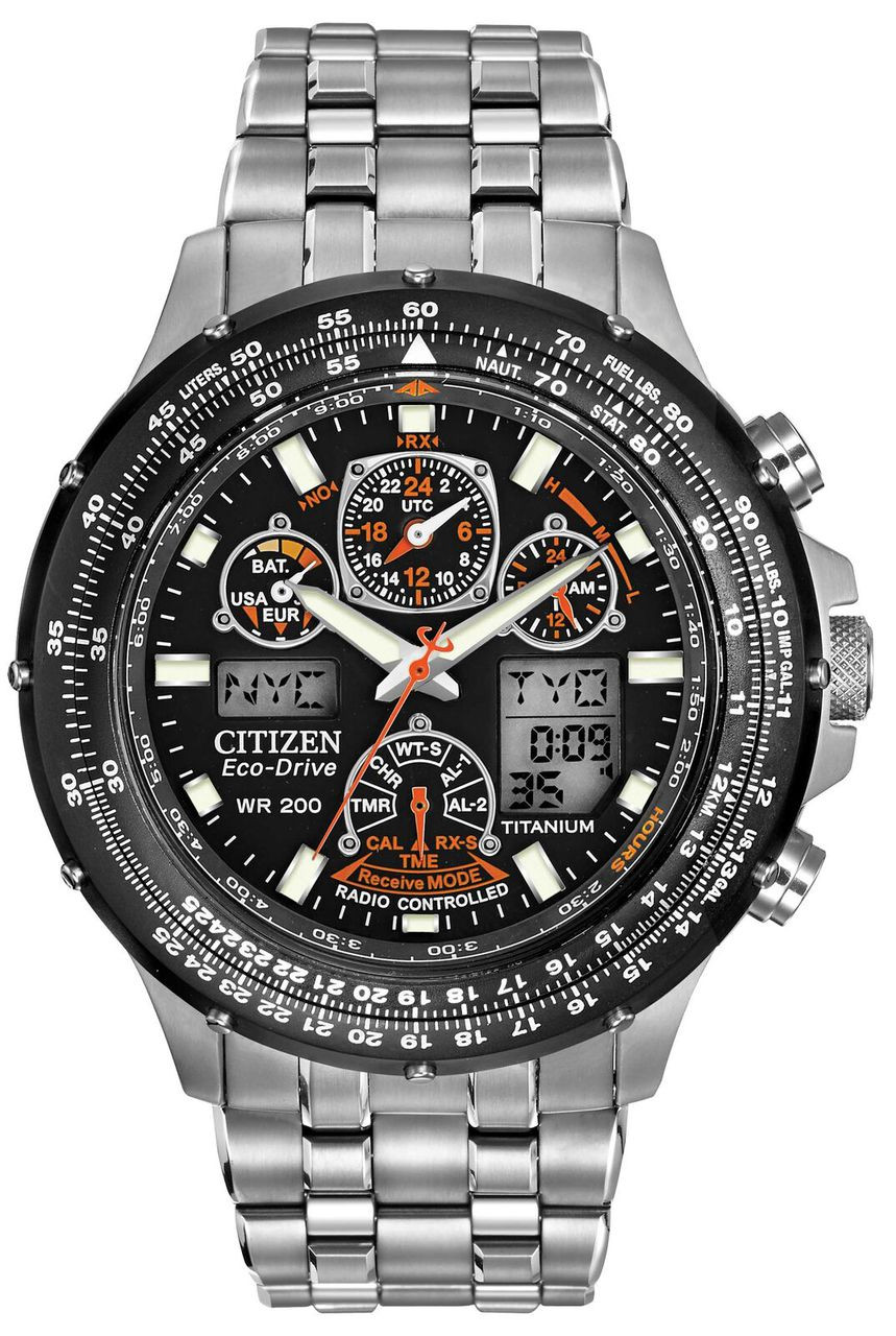 Citizen SkyHawk JY0010-50E Titanium Radio Controlled World Time Watch