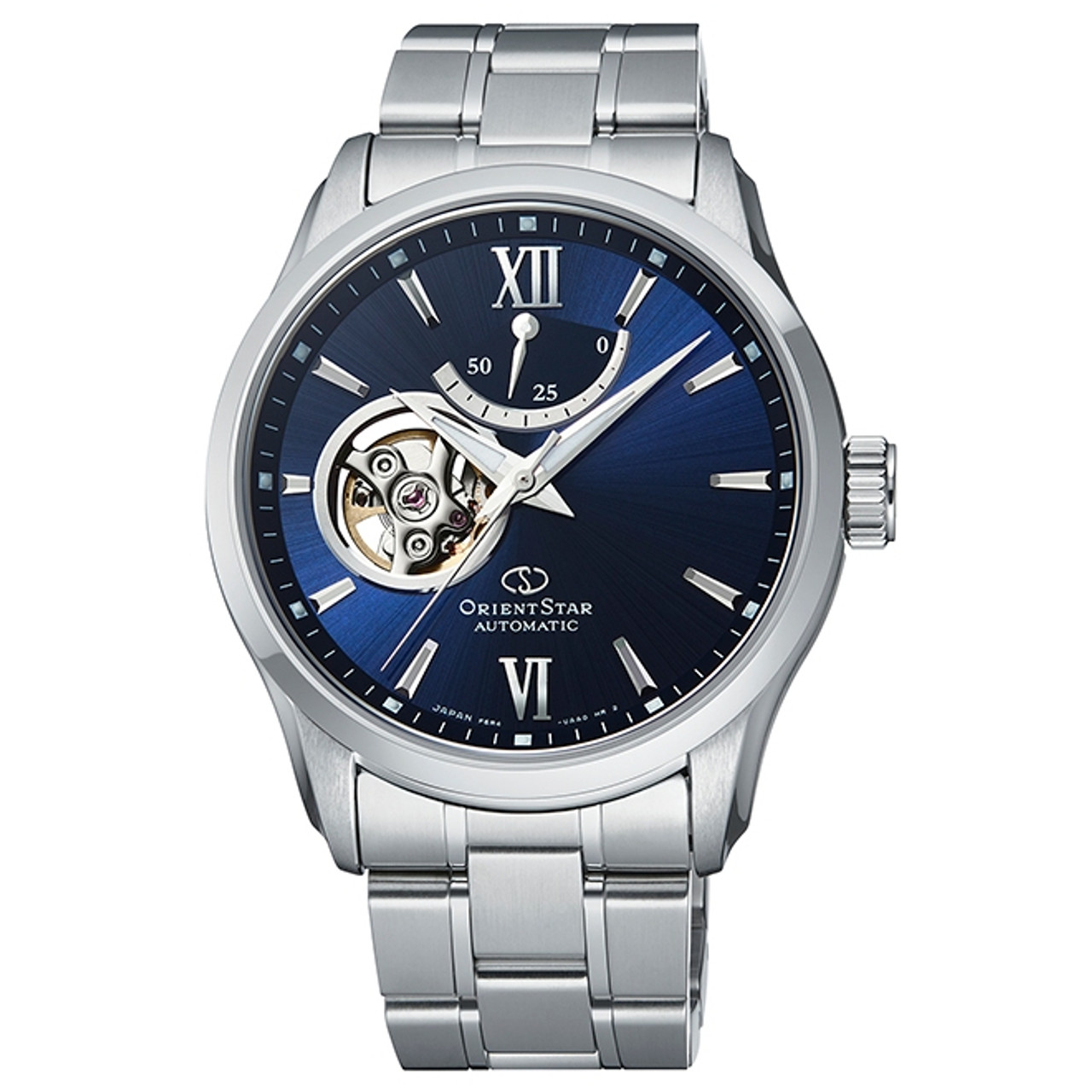 Orient Star Contemporary Open Heart Mechanical 39mm Blue Watch RE