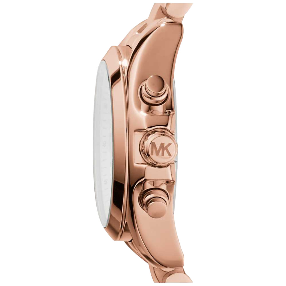 Michael Kors Ladies Bradshaw Chronograph 36mm Rose Gold Dial Dual