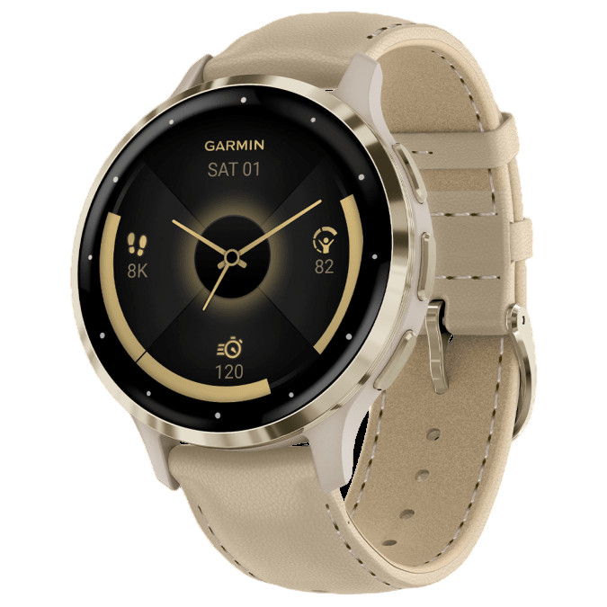 Garmin Venu 3S Amoled Display 41mm Leather Watch 010-02785-55