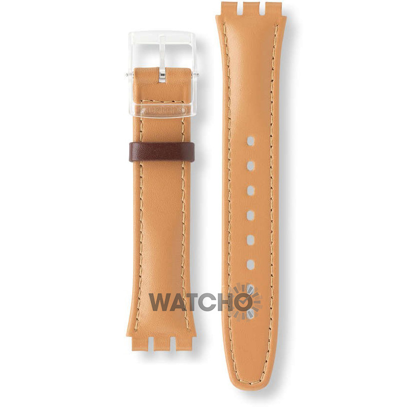 Swatch Watch Strap Leather Light-Brown Croissant Chaud ACGE700