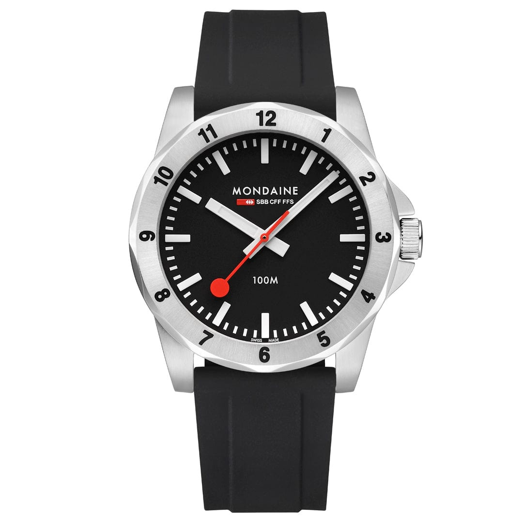 Mondaine Numeri Watch | 42mm | Swiss Quartz | Black