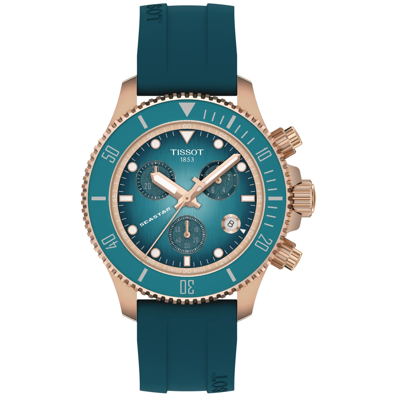 Tissot chrono腕時計brightwin 2gether bright Tissot Seastar Chronograph Turquoise Watch T1202173704100